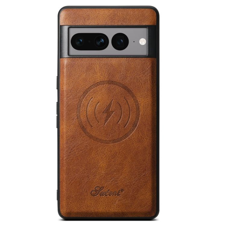 For Google Pixel 8 Pro Suteni H15 Oil Eax Leather Detachable Wallet Back Phone Case(Brown)