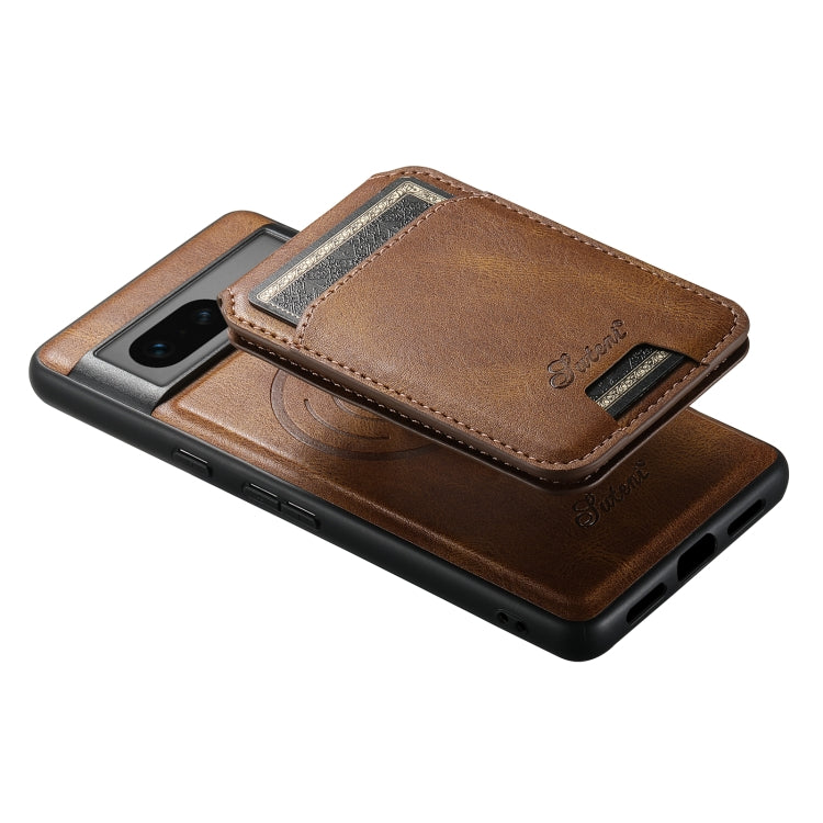 For Google Pixel 8 Suteni H15 Oil Eax Leather Detachable Wallet Back Phone Case(Brown)