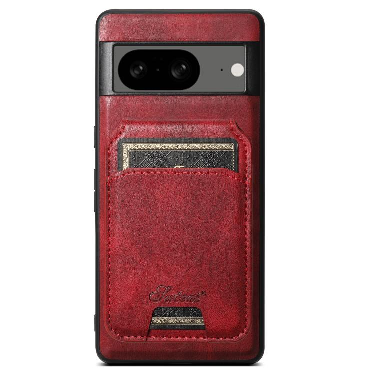 For Google Pixel 8 Suteni H15 Oil Eax Leather Detachable Wallet Back Phone Case(Red)