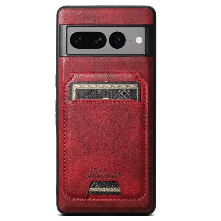 For Google Pixel 7 Pro Suteni H15 Oil Eax Leather Detachable Wallet Back Phone Case(Red)