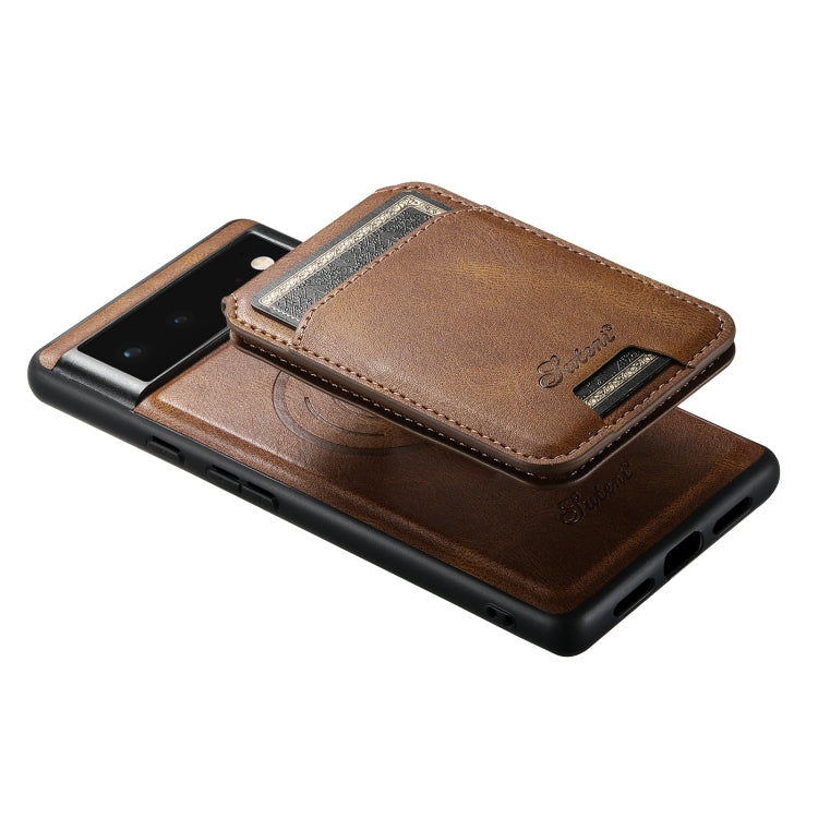 For Google Pixel 6 Pro Suteni H15 Oil Eax Leather Detachable Wallet Back Phone Case(Black)