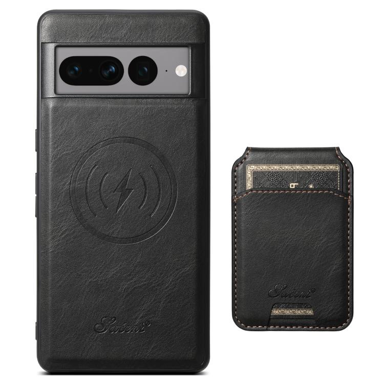 For Google Pixel 10 Pro Suteni H15 Oil Eax Leather Detachable Wallet Back Phone Case(Black)