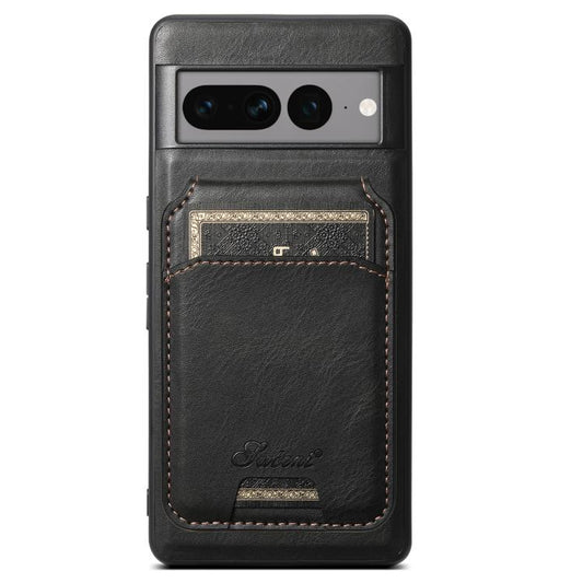 For Google Pixel 10 Pro Suteni H15 Oil Eax Leather Detachable Wallet Back Phone Case(Black)
