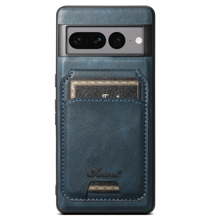 For Google Pixel 10 Pro Suteni H15 Oil Eax Leather Detachable Wallet Back Phone Case(Blue)