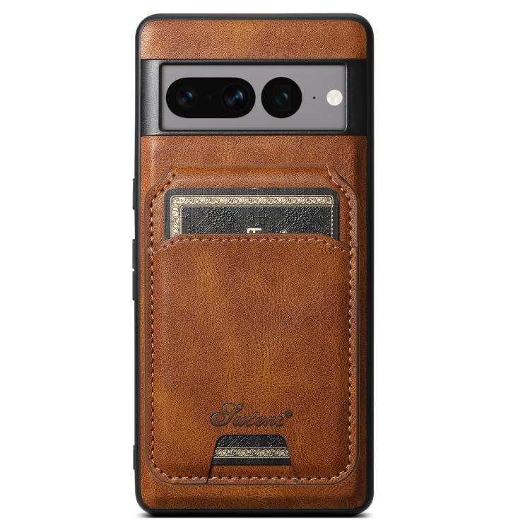 For Google Pixel 10 Suteni H15 Oil Eax Leather Detachable Wallet Back Phone Case(Brown)
