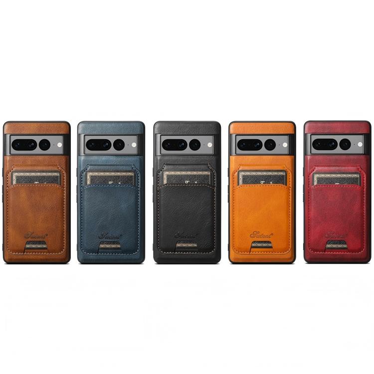 For Google Pixel 8 Suteni H15 Oil Eax Leather Detachable Wallet Back Phone Case(Blue)