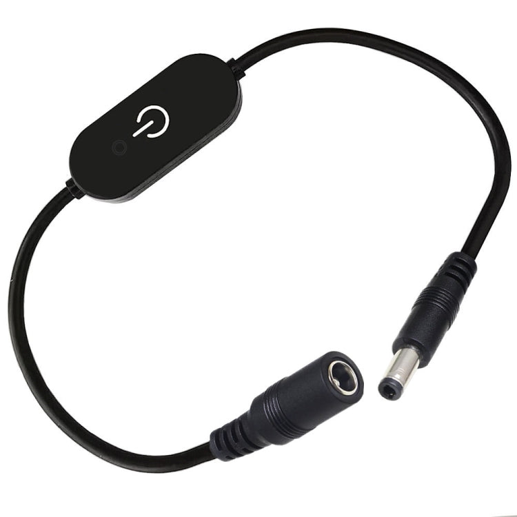 JUNSUNMAY DC 5.5mmx2.5mm LED Touch Inline Dimmer Switch Controller for Single Color, Length 30cm(Black)