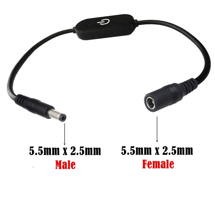JUNSUNMAY DC 5.5mmx2.5mm LED Touch Inline Dimmer Switch Controller for Single Color, Length 30cm(White)