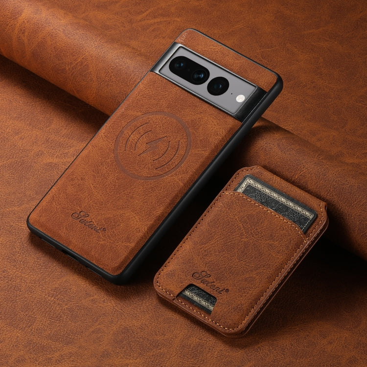 For Google Pixel 7a Suteni H16 Litchi Texture Leather Detachable Wallet Back Phone Case(Black)