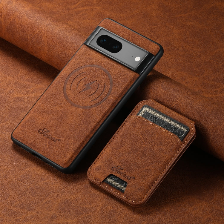 For Google Pixel 7 Suteni H16 Litchi Texture Leather Detachable Wallet Back Phone Case(Black)