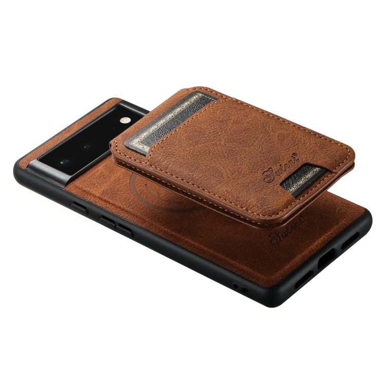 For Google Pixel 6 Suteni H16 Litchi Texture Leather Detachable Wallet Back Phone Case(Blue)