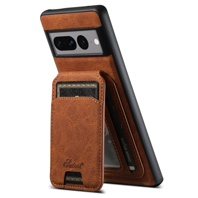 For Google Pixel 8a Suteni H16 Litchi Texture Leather Detachable Wallet Back Phone Case(Khaki)