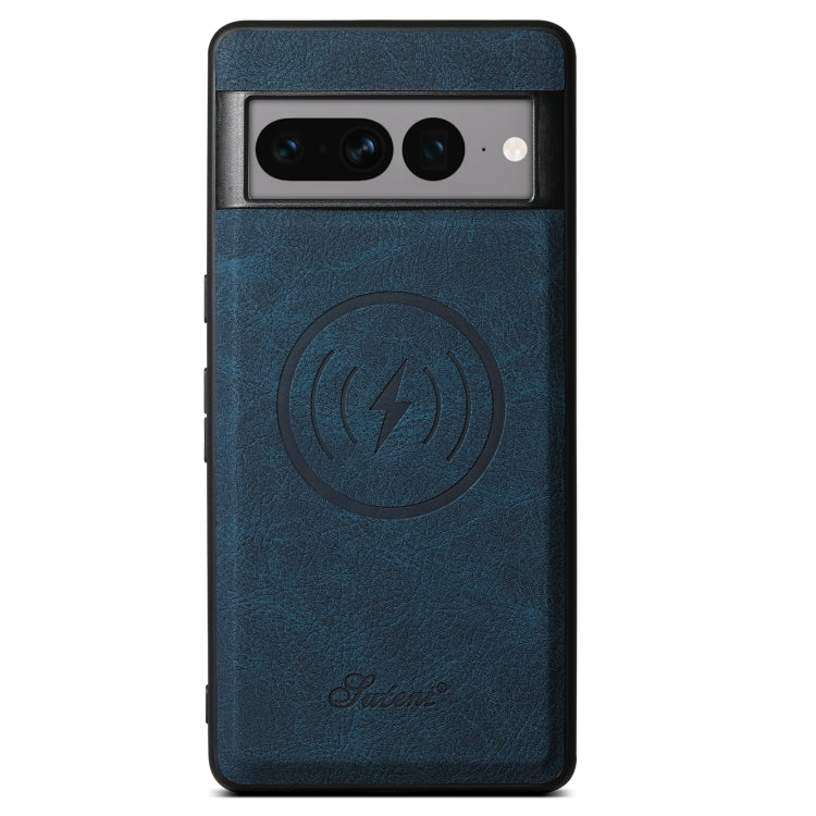 For Google Pixel 8a Suteni H16 Litchi Texture Leather Detachable Wallet Back Phone Case(Blue)