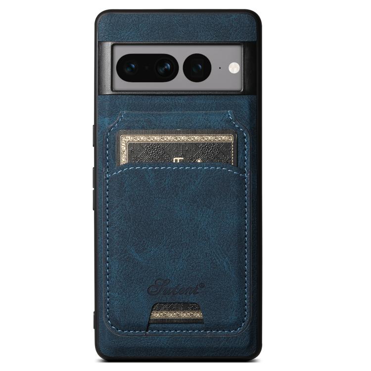 For Google Pixel 10 Pro XL Suteni H16 Litchi Texture Leather Detachable Wallet Back Phone Case(Blue)