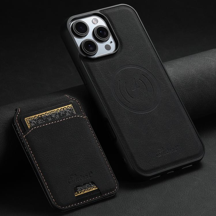 Suteni H16 Litchi Texture Leather Detachable Wallet Back Phone Case, For iPhone 12 Pro, For iPhone 17e / 16e