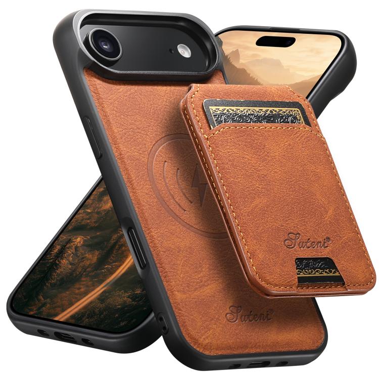 Suteni H16 Litchi Texture Leather Detachable Wallet Back Phone Case, For iPhone 18, For iPhone 18 Pro, For iPhone 18 Pro Max, For iPhone 17 Pro Max, For iPhone 17 Pro, For iPhone 17