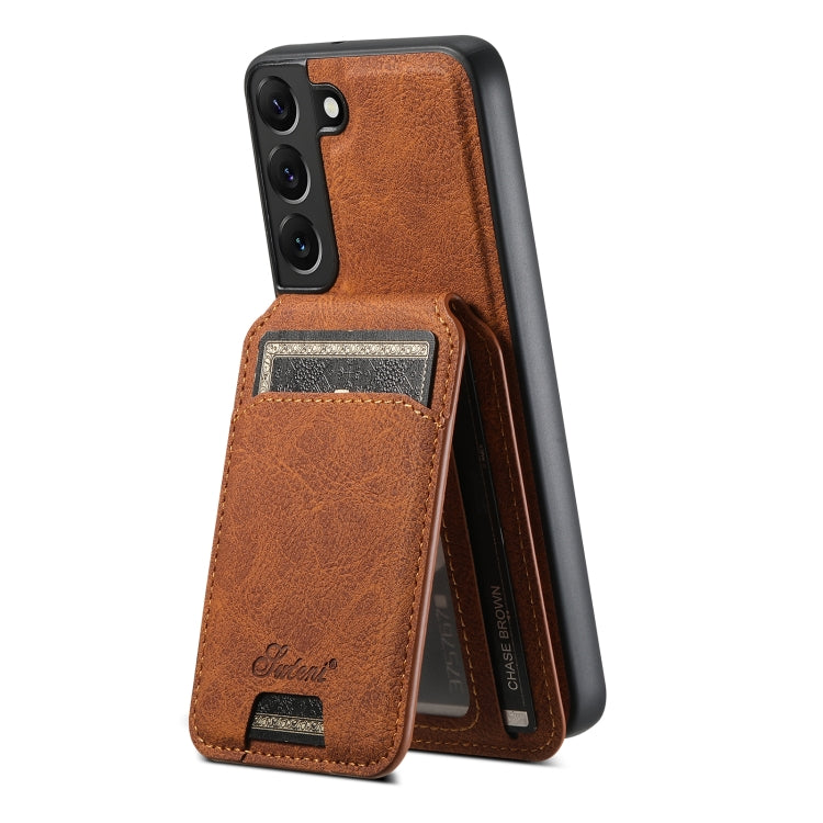 For Samsung Galaxy S22+ 5G Suteni H16 Litchi Texture Leather Detachable Wallet Back Phone Case(Brown)
