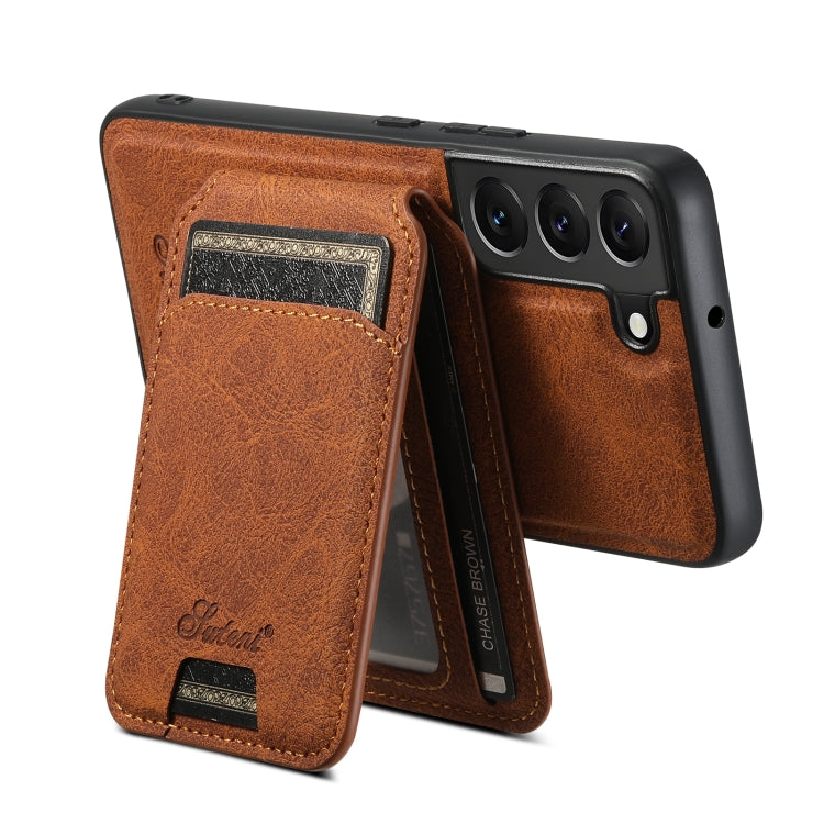 For Samsung Galaxy S22+ 5G Suteni H16 Litchi Texture Leather Detachable Wallet Back Phone Case(Blue)