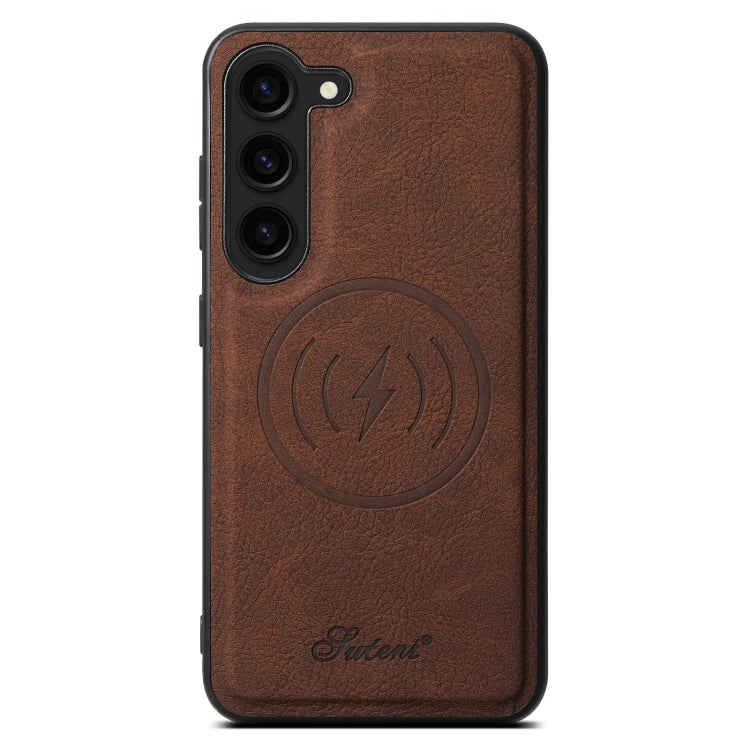 For Samsung Galaxy S24 5G Suteni H16 Litchi Texture Leather Detachable Wallet Back Phone Case(Brown)