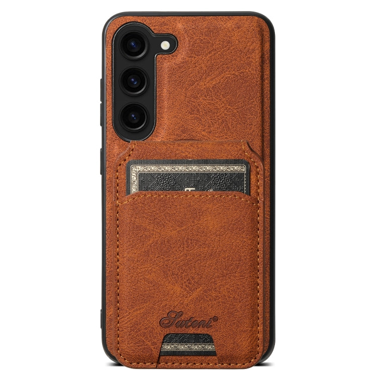 For Samsung Galaxy S24 5G Suteni H16 Litchi Texture Leather Detachable Wallet Back Phone Case(Khaki)