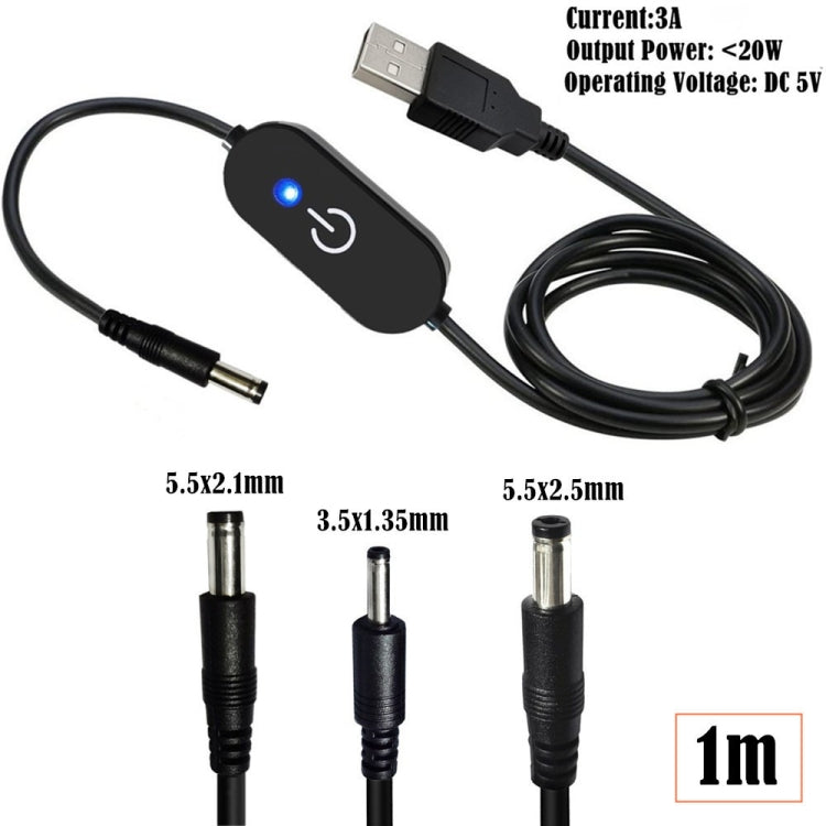 JUNSUNMAY 5525 to USB LED Touch Inline Dimmer Switch Controller for Single Color,Length 100cm