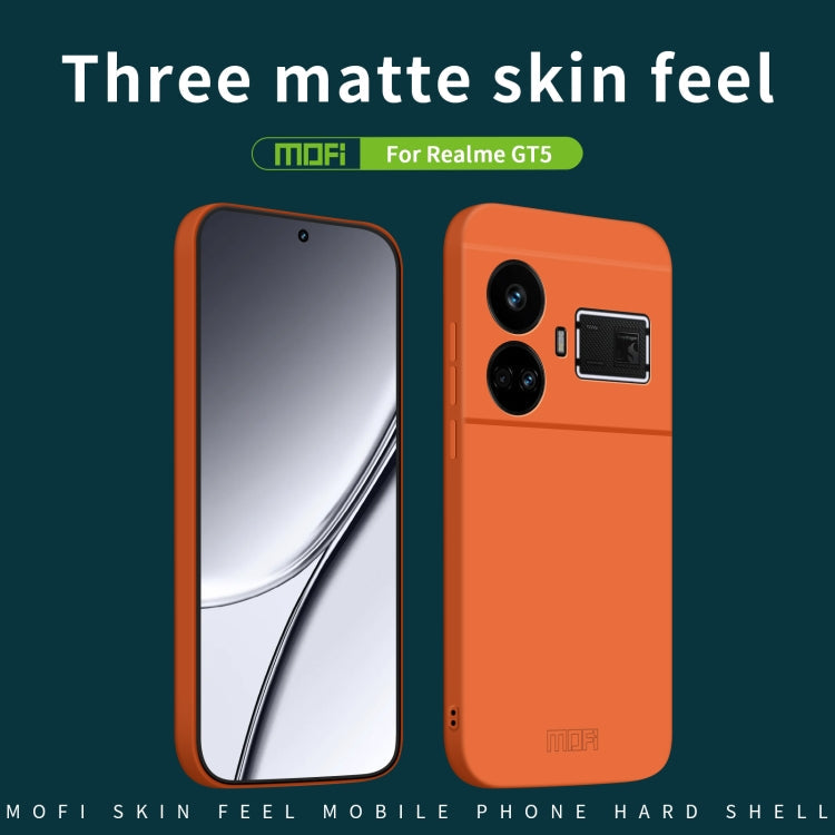 For Realme GT5 MOFI Qin Series Skin Feel All-inclusive PC Phone Case(Beige)