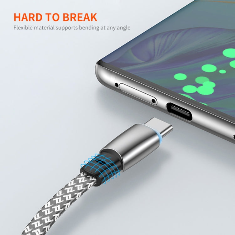 ENKAY PD65W Elbow Type-C to Type-C Fast Charging Data Braid Cable with Indicator Light, Length:0.5m