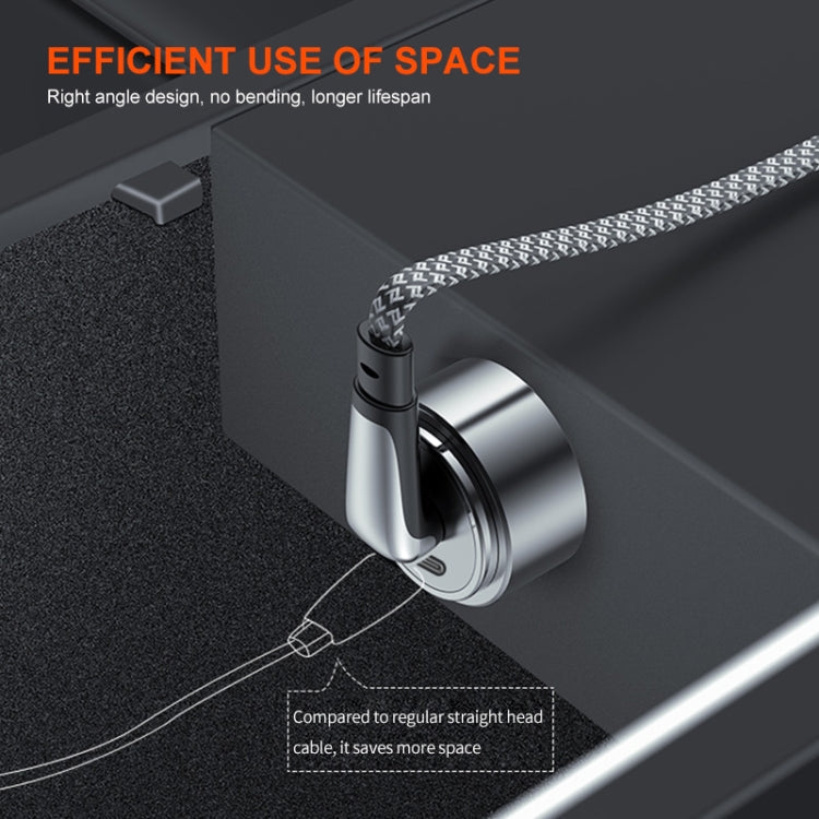 ENKAY PD65W Elbow Type-C to Type-C Fast Charging Data Braid Cable with Indicator Light, Length:0.5m