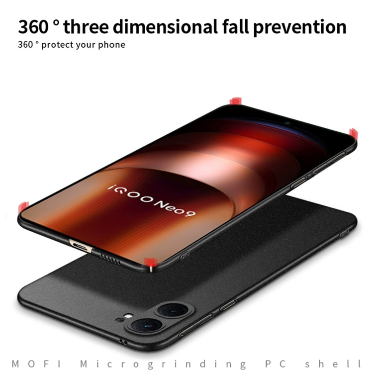 For vivo iQOO Neo9 / Neo9 Pro MOFI Fandun Series Frosted PC Ultra-thin All-inclusive Phone Case(Gray)