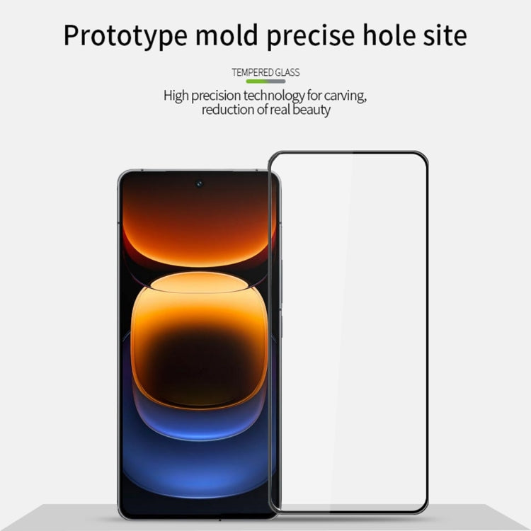 For vivo iQOO 13 PINWUYO 9H 3D Hot Bending Tempered Glass Film(Black)