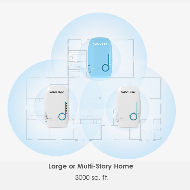 WAVLINK WN576K3 AC1200 Household WiFi Router Network Extender Dual Band Wireless Repeater, Plug:US Plug