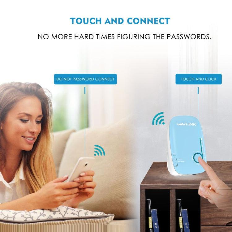 WAVLINK WS-WN576A2 AC750 Household WiFi Router Network Extender Dual Band Wireless Repeater, Plug:UK Plug