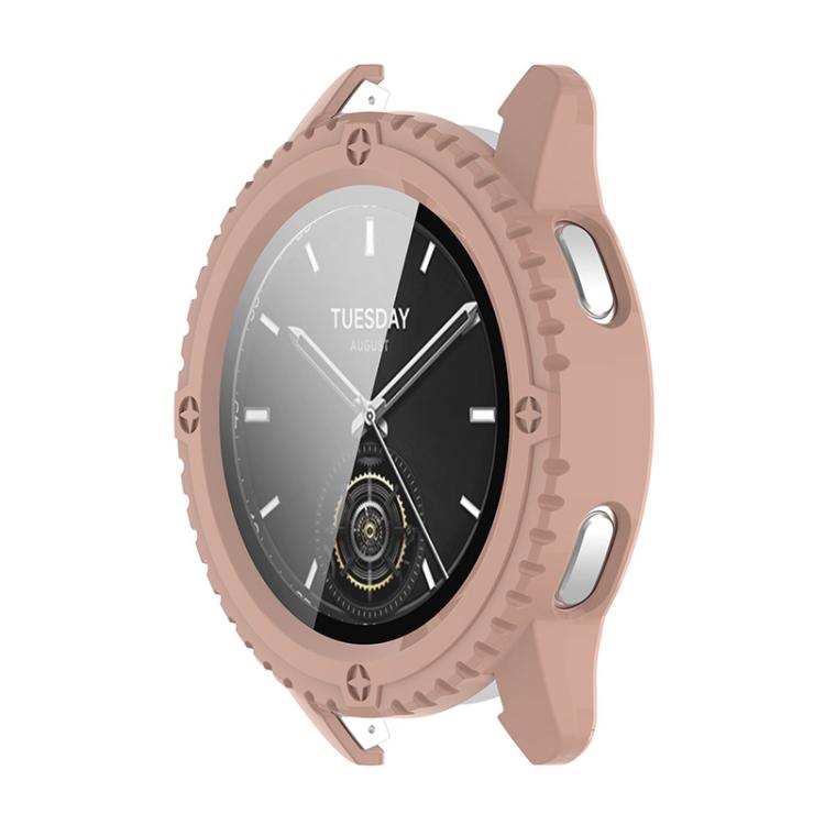 For Xiaomi Watch S3 ENKAY Hat-Prince Full Coverage Tempered Glass Film Integrated PC Watch Cover(Pink)