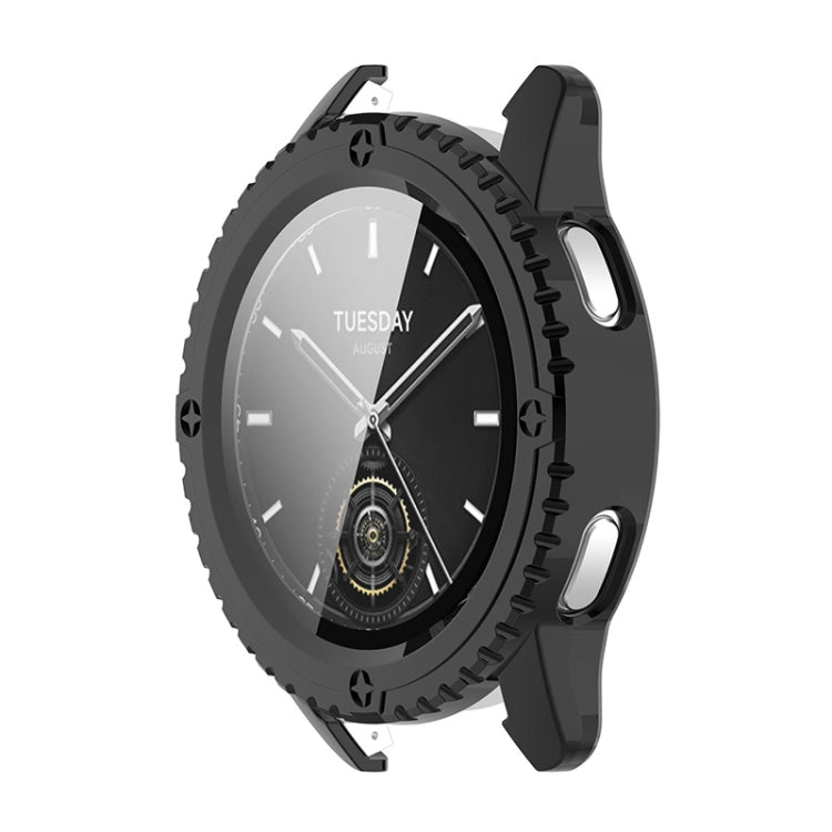 For Xiaomi Watch S3 ENKAY Hat-Prince Full Coverage Tempered Glass Film Integrated PC Watch Cover(Black)