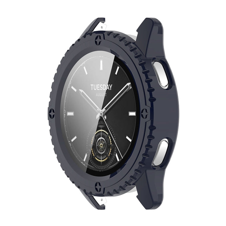 For Xiaomi Watch S3 ENKAY Hat-Prince Full Coverage Tempered Glass Film Integrated PC Watch Cover(Dark Blue)