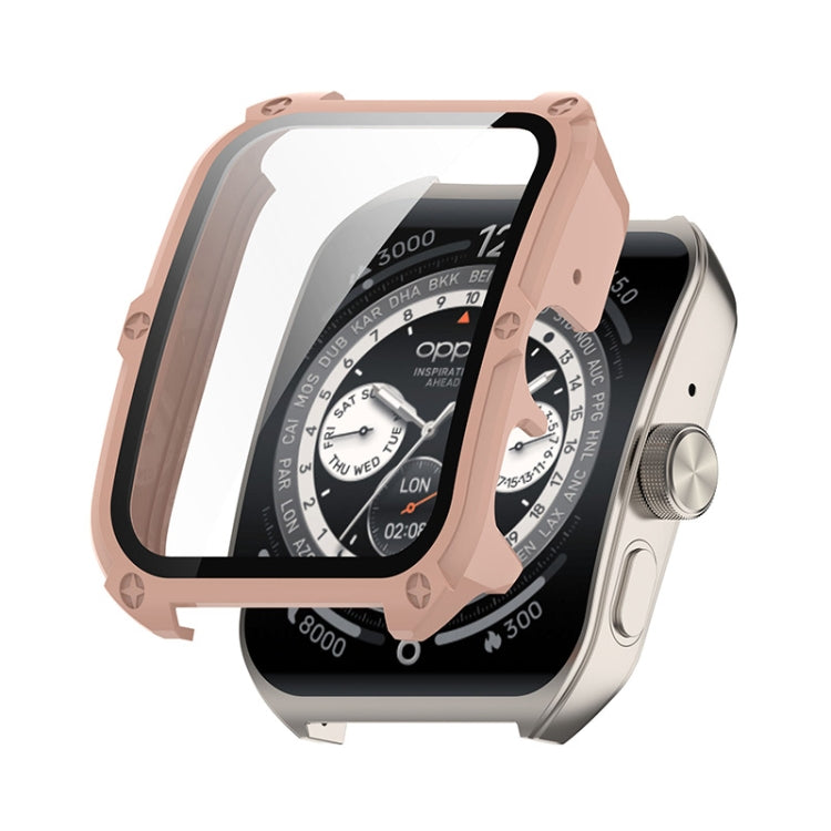 For OPPO Watch 4 Pro ENKAY Hat-Prince Full Coverage Tempered Glass Film Integrated PC Watch Cover(Pink)