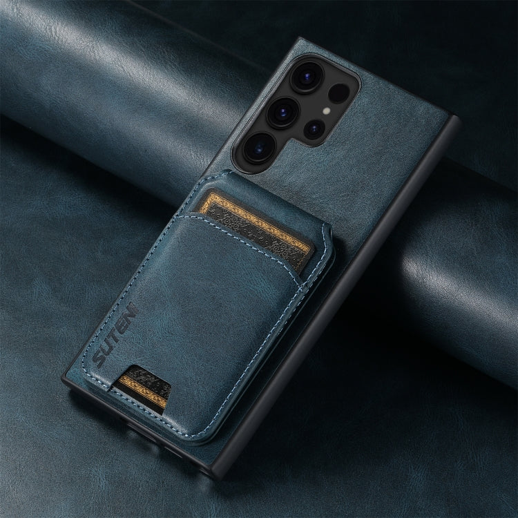 For Samsung Galaxy S23+ 5G Suteni H02 Leather Wallet Stand Back Phone Case(Blue)