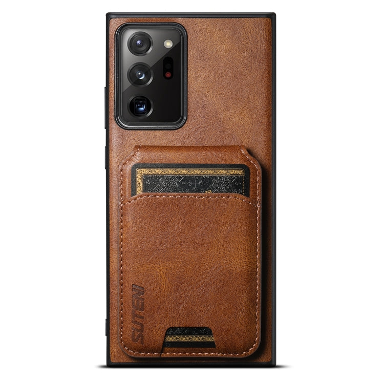 For Samsung Galaxy Note20 Ultra 5G Suteni H02 Leather Wallet Stand Back Phone Case(Brown)