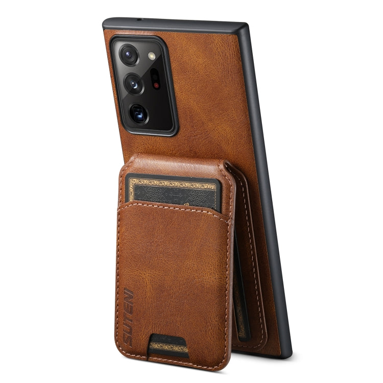 For Samsung Galaxy Note20 Ultra 5G Suteni H02 Leather Wallet Stand Back Phone Case(Brown)
