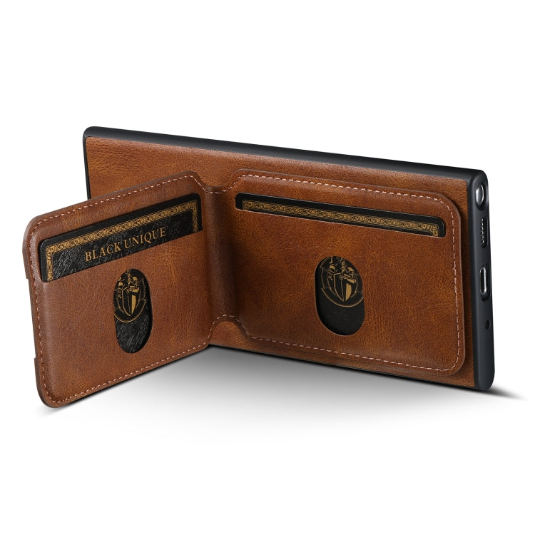 For Samsung Galaxy Note20 Ultra 5G Suteni H02 Leather Wallet Stand Back Phone Case(Brown)