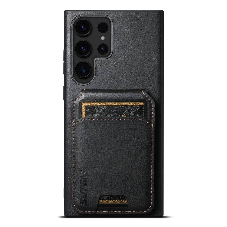 For Samsung Galaxy S24 Ultra 5G Suteni H02 Leather Wallet Stand Back Phone Case(Black)