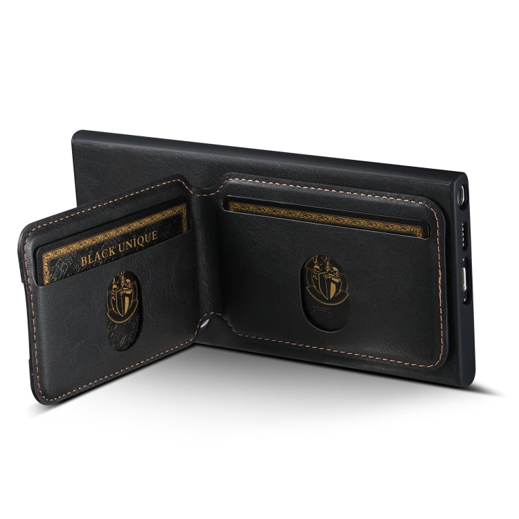For Samsung Galaxy S24 Ultra 5G Suteni H02 Leather Wallet Stand Back Phone Case(Black)