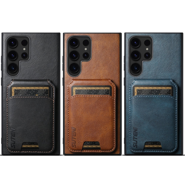 For Samsung Galaxy S24 Ultra 5G Suteni H02 Leather Wallet Stand Back Phone Case(Black)