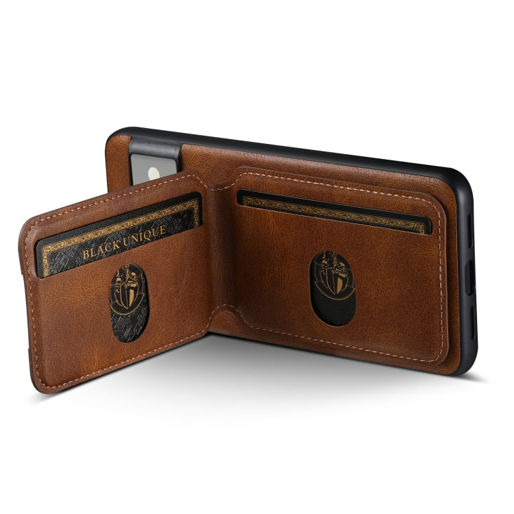 For Google Pixel 6 Pro Suteni H02 Leather Wallet Stand Back Phone Case(Brown)