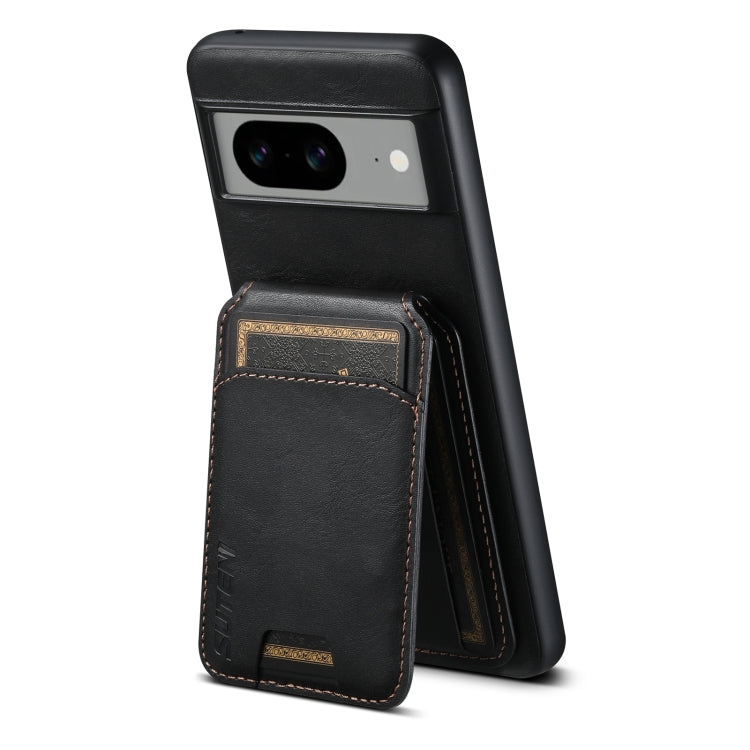 For Google Pixel 6a Suteni H02 Leather Wallet Stand Back Phone Case(Black)