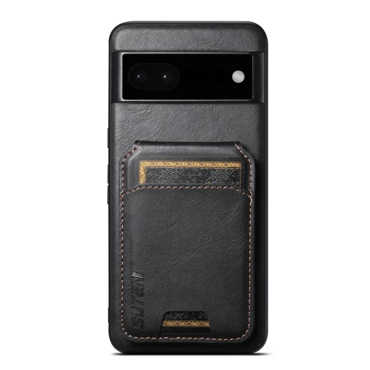For Google Pixel 6a Suteni H02 Leather Wallet Stand Back Phone Case(Black)
