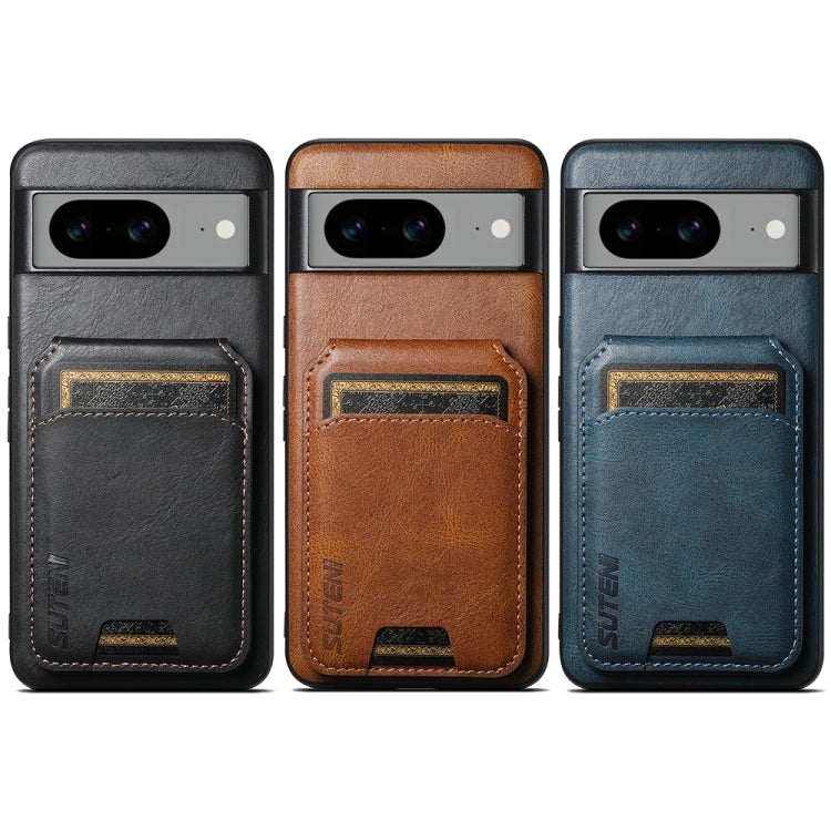 For Google Pixel 7 Pro Suteni H02 Leather Wallet Stand Back Phone Case(Black)