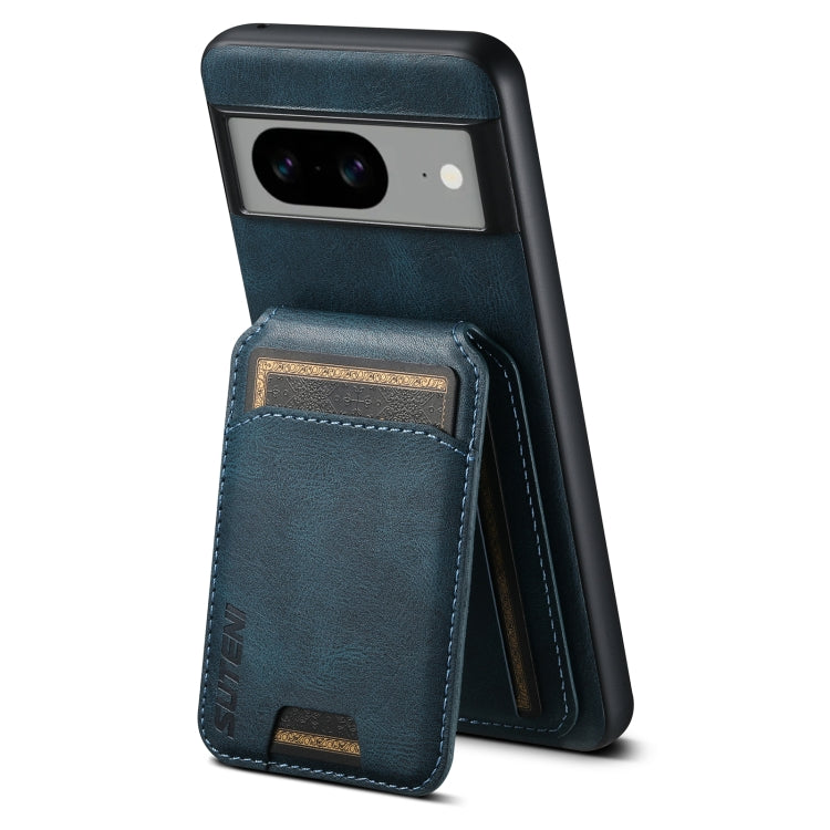 For Google Pixel 7 Pro Suteni H02 Leather Wallet Stand Back Phone Case(Blue)