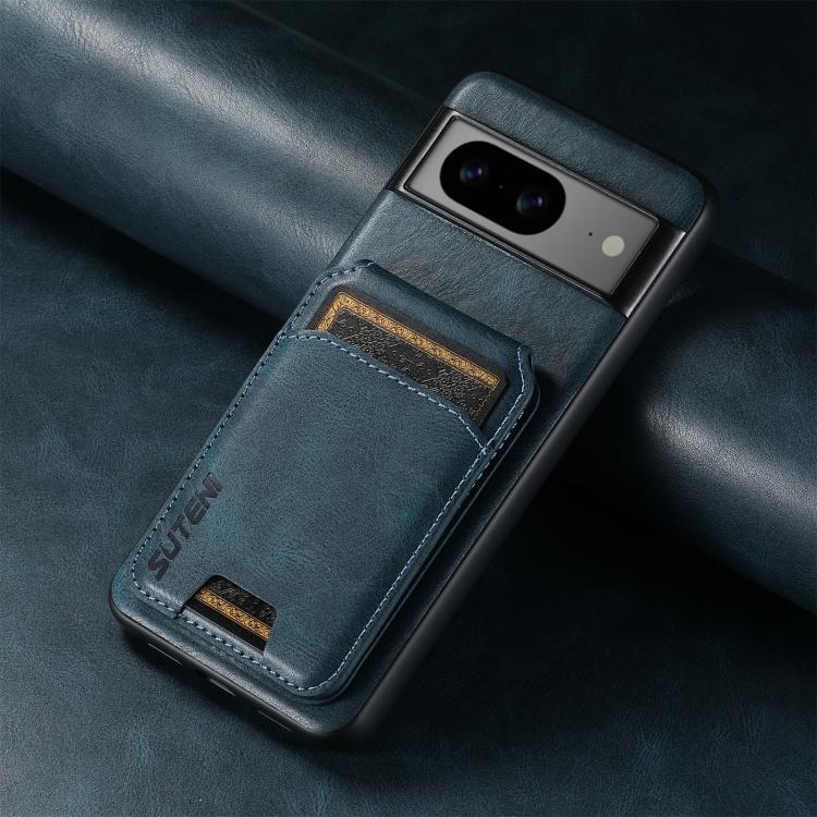 For Google Pixel 9 Pro Suteni H02 Leather Wallet Stand Back Phone Case(Blue)