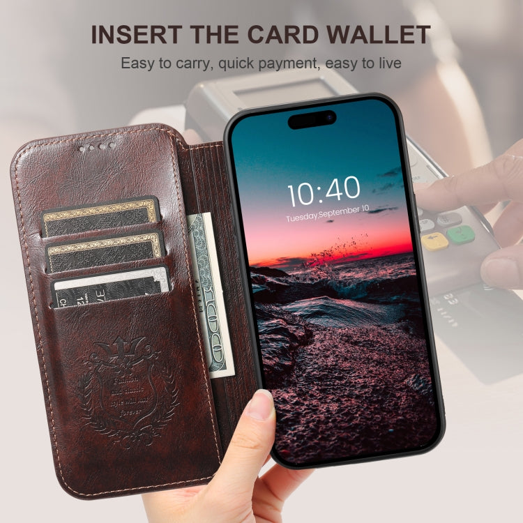 For iPhone 16 Plus Suteni J05 Leather Magnetic MagSafe Phone Case(Brown)